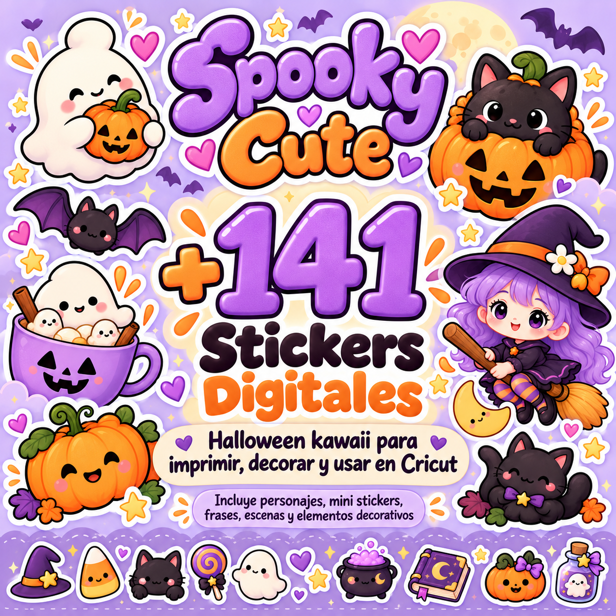 Spooky Cute · +141 Stickers Digitales